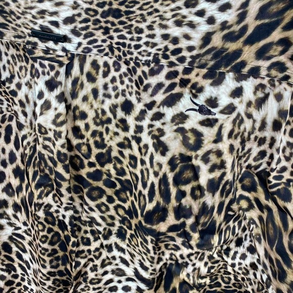 NWT All SAINTS Inez Kiku Wave-Effect Cheetah Print Over Sized Button Down Shirt - Picture 6 of 8